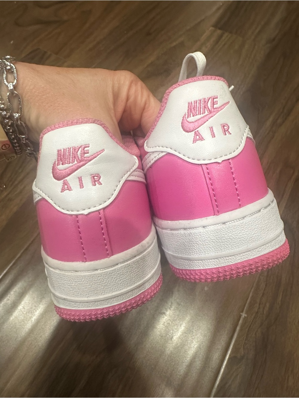 Nike Kids Pink and White Low-Top Sneakers